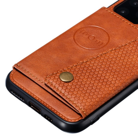 Противоударный чехол Magnetic with Card Slots на iPhone 12/12 Pro - коричневый