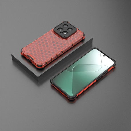 Противоударный чехол Honeycomb на Xiaomi 14 - красный