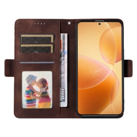 Чохол-книжка Embossed Rhombus Starry Leather для Xiaomi 14T Pro - коричневий