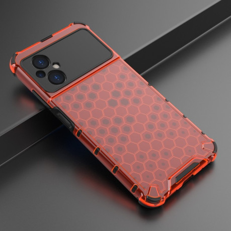 Противоударный чехол Honeycomb на Xiaomi Poco M5 - красный