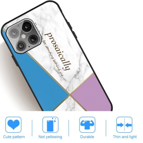 Противоударный чехол Frosted Fashion Marble для iPhone 13 Pro - Blue-violet Triangle