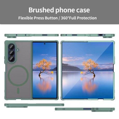 Протиударний чохол Fan Dun Series TPU Hybrid PC Frosted MagSafe для Samsung Galaxy Fold 7 5G - зелений