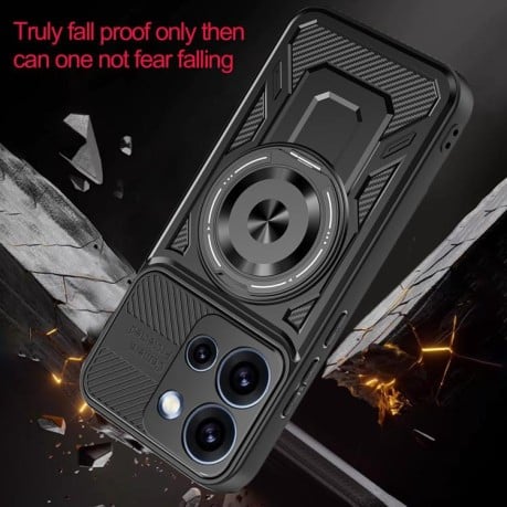 Противоударный чехол Armor Rotating Holder MagSafe на OPPO Reno15 Pro Global 5G — фиолетовый