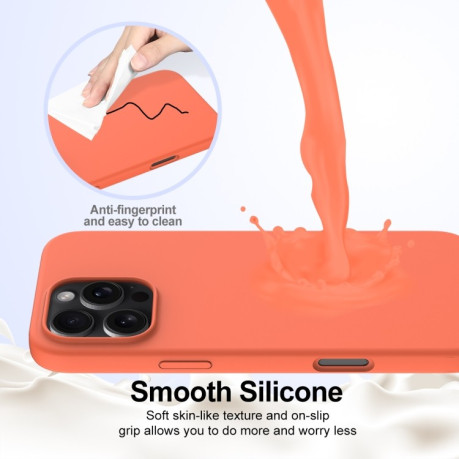 Силиконовый чехол Shockproof Silicone Magsafe для  iPhone 16 Pro Max - оранжевый