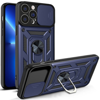 Противоударный чехол Camera Sliding для  iPhone 14 Plus - синий