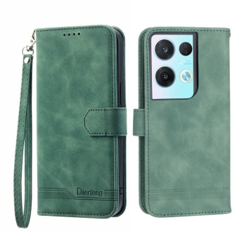 Чехол-книжка Dierfeng Dream Line для OPPO Reno 8 - зеленый