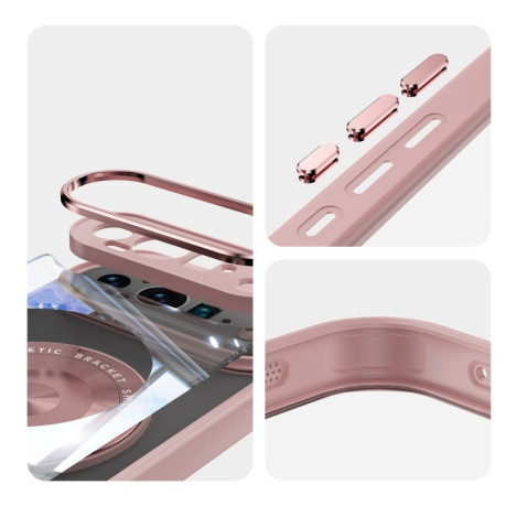 Протиударний чохол 360 Holder Magsafe Acrylic Hybrid для Google Pixel 9 Pro XL - рожевий