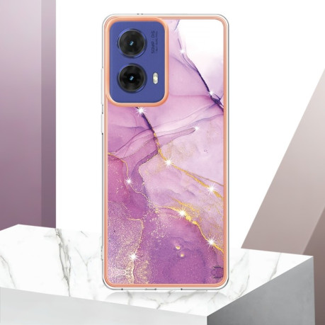Противоударный чехол Electroplating IMD для Motorola Moto G85 - Purple
