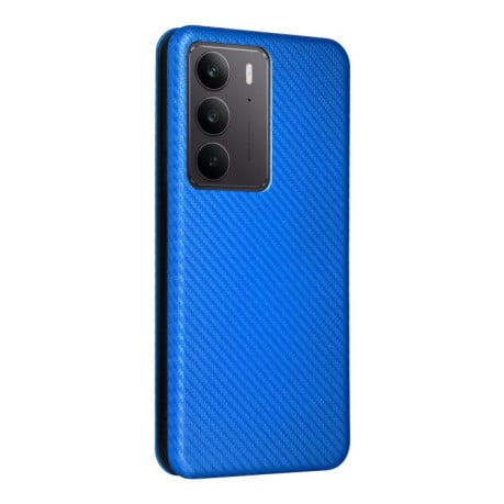 Чехол-книжка Carbon Fiber Texture на Realme C75 4G Global - синий