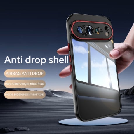 Протиударний чохол Acrylic Hybrid TPU Armor Shockproof для Google Pixel 9 Pro XL - чорно-червоний