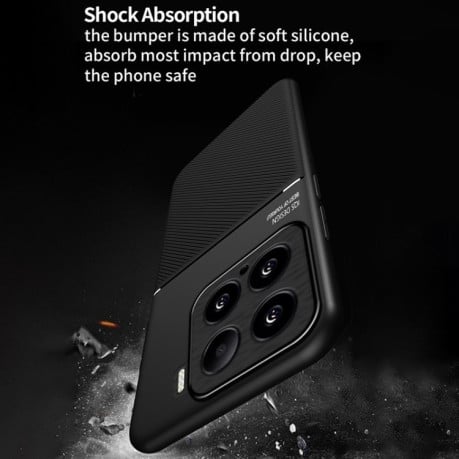 Протиударний чохол Tilt Strip Grain на Xiaomi 15 Pro - чорний