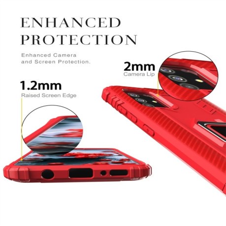 Противоударный чехол 360 Degree Rotating Ring Holder на Samsung Galaxy А71 - красный
