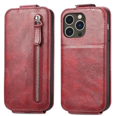 Фліп-чохол Zipper Wallet Vertical для iPhone 14 Pro Max - червоний