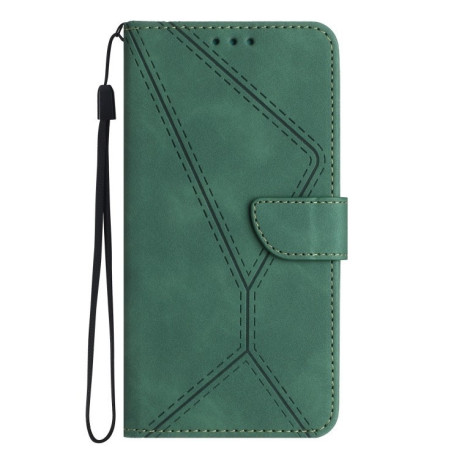 Чехол-книжка Stitching Embossed Leather для Vivo V23 5G - зеленый