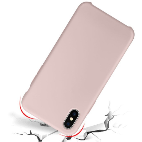 Противоударный чехол Liquid Silicone для iPhone XR - светло-розовый