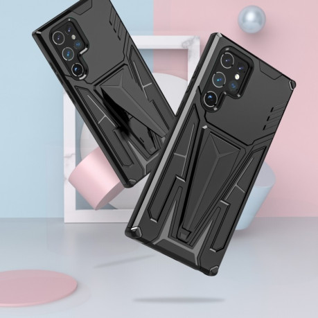 Противоударный чехол Super V Armor для Samsung Galaxy S22 Ultra 5G - черный