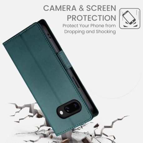 Чохол-книжка Side Buckle Magnetic Frosted Leather для Google Pixel 9a - зелений