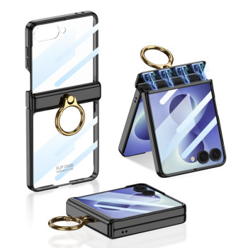 Чехол Gkk Integrated Magnetic Folding Phantom Rotary с кольцом-держателем на Samsung Galaxy Flip8 5G — чёрный