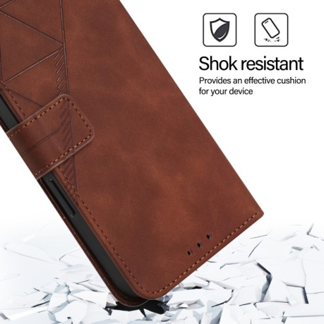 Чохол-книжка Crossbody 3D Embossed Flip Leather на Xiaomi 14T Pro - коричневий