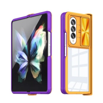 Противоударный чехол 360 Full Body Sliding Camshield для Samsung Galaxy Fold4 - желтый