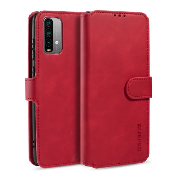 Чехол-книжка DG.MING Retro Oil Side на Xiaomi Redmi 9T/Poco M3 - красный