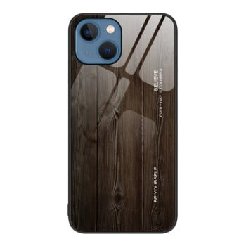 Протиударний чохол Wood Grain Glass на iPhone 14 Plus - чорний