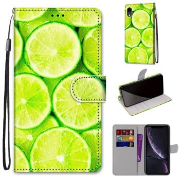 Чохол-книжка Coloured Drawing Cross для iPhone XR - Green Lemon