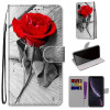 Чехол-книжка Coloured Drawing Cross для iPhone XR - Wood Red Rose