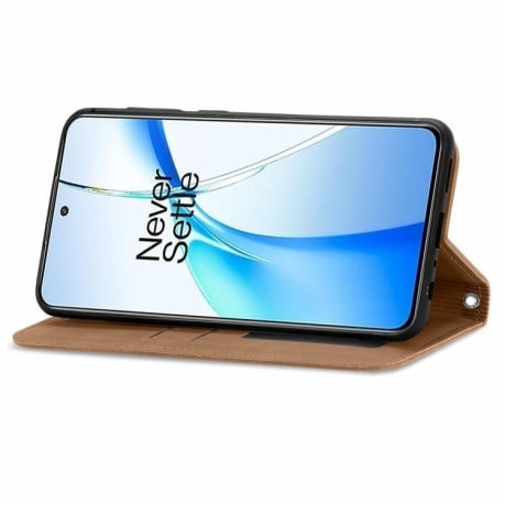 Чохол-книжка Retro Skin Feel Business Magnetic на OnePlus Nord CE4 - коричневий