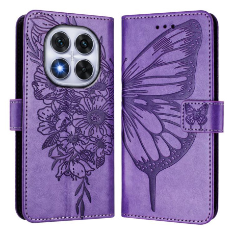 Чохол-книжка Embossed Butterfly для Xiaomi Poco X7 - фіолетовий