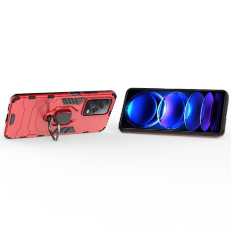 Противоударный чехол HMC Magnetic Ring Holder для Xiaomi Redmi Note 12 Pro 5G/Poco X5 Pro - красный