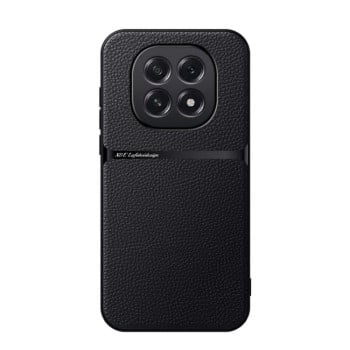 Чехол Litchi Leather Magnetic Full Coverage Shockproof на OPPO A5 5G Global - черный