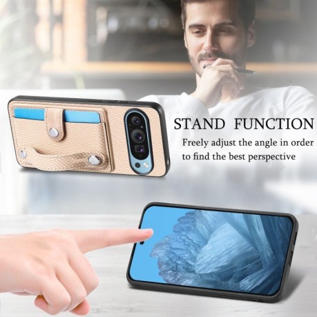 Противоударный чехол Wristband Kickstand Card для  для Google Pixel 9 Pro - хаки