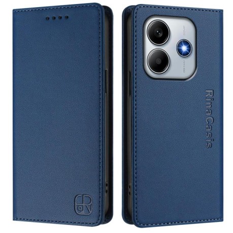 Чохол-книжка RC01 Dual-Folded Magnetic Suction RFID Leather на Xiaomi Poco M7 Pro 5G - синій