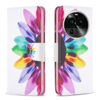 Чохол-книжка Colored Drawing Pattern Invisible для OPPO Find X6 Pro 5G - Sun Flower
