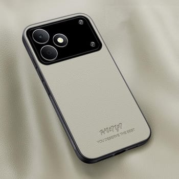Чехол HUIYI Leather Magnetic на Realme Note 80 4G — белый