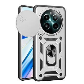 Протиударний чохол Camera Sliding для Realme 12+ 5G/12 4G/13 4G - сріблястий