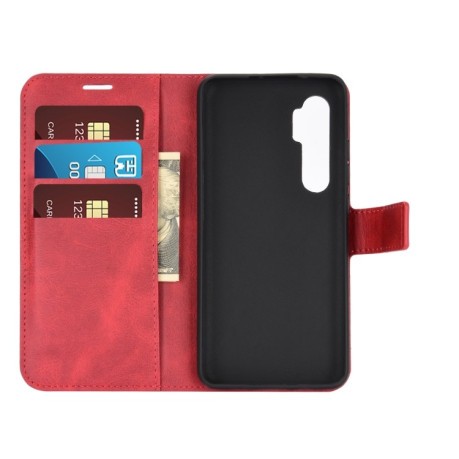 Чехол-книжка Retro Calf Pattern Buckle для Xiaomi Mi Note 10 Lite - красный