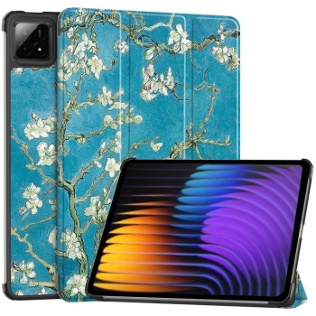 Чехол-книжка Custer Painted 3-Fold Stand Leather Smart для Xiaomi Pad 7 / 7 Pro - Blossom