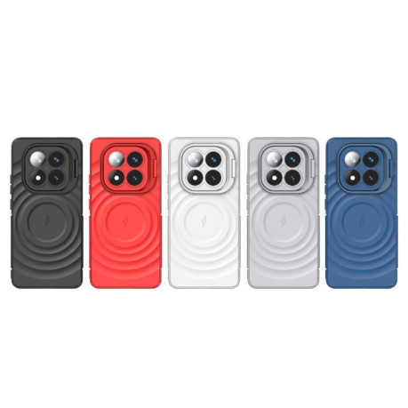 Чохол  Lens Frame Bracket Corrugated MagSafe для Xiaomi Redmi Note 14 Pro+ 5G - чорний
