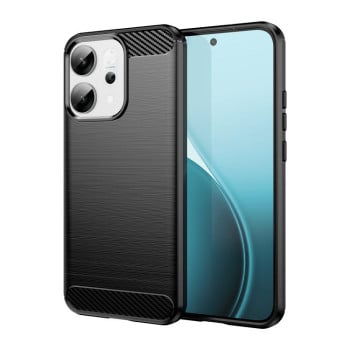 Чехол Brushed Texture Carbon Fiber на OPPO Reno14 Global - черный