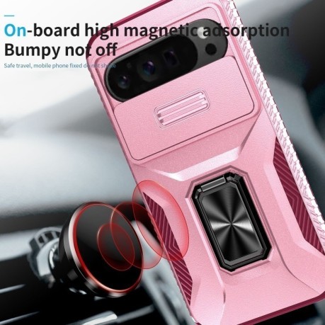 Протиударний чохол Sliding Camshield для Google Pixel 9 Pro XL - Pink + Rose Red