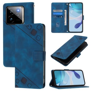 Чехол-книжка Skin-feel Embossed для Realme GT 7 Pro 5G - синий