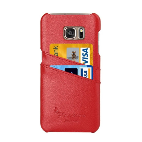 Кожаный Чехол Fashion Deluxe Retro для Samsung Galaxy S7 Edge / G935 - красный
