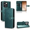 Чехол-книжка с фактурой Honeycomb Dot и магнитным хлястиком на OPPO Reno15 F 5G — зелёный