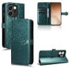 Чехол-книжка с фактурой Honeycomb Dot и магнитным хлястиком на OPPO Reno15 Pro 5G Global — зелёный