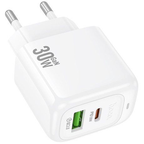Быстрая зарядка Hoco CS55A Surplus PD30W+QC3.0 (1USB-A/1C) - белая