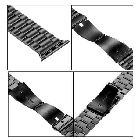 Ремешок 3 Beads Stainless для Apple Watch Ultra 49mm / Series 8/7 45mm / 44mm / 42mm - черно-красный