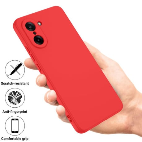 Силиконовый чехол Solid Color Liquid Silicone на OnePlus Nord CE5/Ace 5 Racing - красный