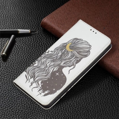 Чехол-книжка Colored Drawing Pattern Invisible для Xiaomi Redmi Note 11 Pro 5G (China)/11 Pro+ - Girl
